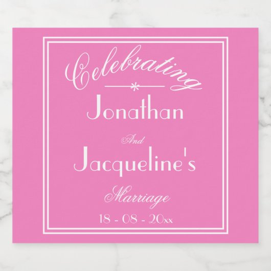 Chic Personal Name Wedding Beer Bottle Labels Bier Etiket (Enkel label)