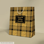 Chic Personalized Black Gold Minimalist Gift Bag Medium Cadeauzakje