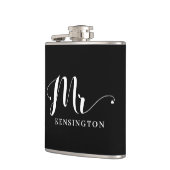 Chic Personalized de heer Pas getrouwd Typografie Heupfles (Links)