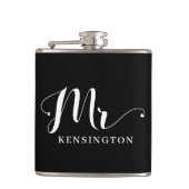 Chic Personalized de heer Pas getrouwd Typografie Heupfles (Voorkant)