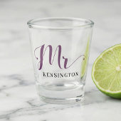 Chic Personalized de heer Pas getrouwd Typografie Shot Glas