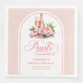 Chic personalized napkins pearls and prosecco servet (Voorkant)