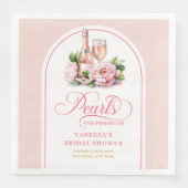 Chic Personalized Pearls and Prosecco Napkins Servet (Voorkant)
