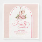 Chic Personalized Pearls and Prosecco Napkins Servet (Voorkant)
