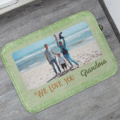 Chic Personalized Photo Text Grandma Gift Green Badmat