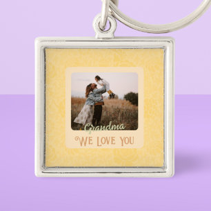 Chic Personalized Photo Text Grandma Gift Sleutelhanger