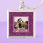 Chic Personalized Photo Text Grandma Gift Sleutelhanger