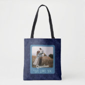 Chic Personalized Photo Text Grandma Ma Gift Tote Bag (Voorkant)