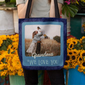 Chic Personalized Photo Text Grandma Ma Gift Tote Bag