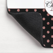 Chic Personalized Rose Gold Glitter Polka Dot Name Muismat (Hoek)