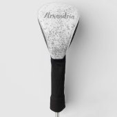 Chic Personalized Silver Confetti Golfheadcover (Voorkant)