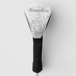 Chic Personalized Silver Confetti Golfheadcover