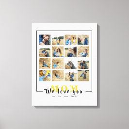 Chic Personalized We houden van je mam Foto's Coll Canvas Afdruk