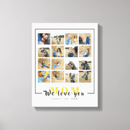 Chic Personalized We houden van je mam Foto's Coll Canvas Afdruk