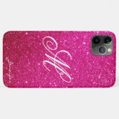 Chic Personated roze magenta Sparkles Glitter Case-Mate iPhone Case (Achterkant (horizontaal))