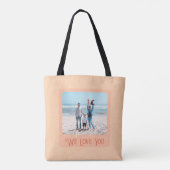 Chic Persoonlijke foto Tekst Grootouders Gift Tote Bag (Achterkant)