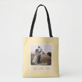 Chic Persoonlijke foto Tekst Grootouders Gift Tote Bag (Voorkant)