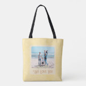 Chic Persoonlijke foto Tekst Grootouders Gift Tote Bag (Achterkant)