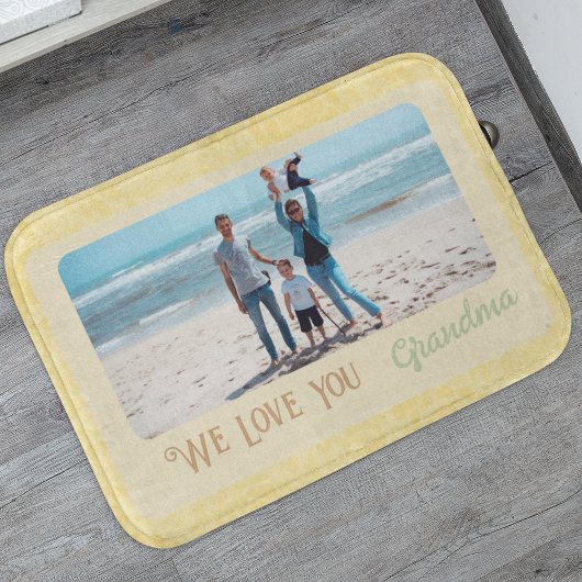 Chic Persoonlijke fototekst Grootma Gift Yellow Badmat