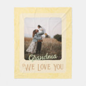 Chic Persoonlijke fototekst Grootma Gift Yellow Fleece Deken (Voorkant)
