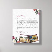chic Persoonlijke liefdesbrief Handgeschreven cade Canvas Afdruk (Voorkant)