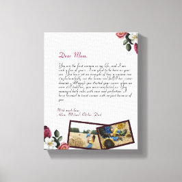 chic Persoonlijke liefdesbrief Handgeschreven cade Canvas Afdruk