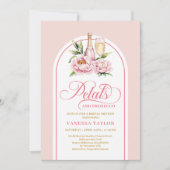 Chic petals and prosecco blush gold bridal shower kaart (Voorkant)