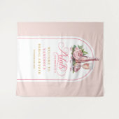 Chic petals and prosecco bridal shower tapestry wandkleed (Voorkant (horizontaal))
