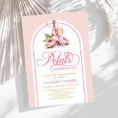 Chic petals and prosecco invite editable layout kaart