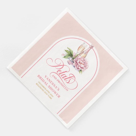 Chic Petals and Prosecco Personalized Name Napkins Servet (Hoek)
