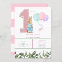 Chic Peter Rabbit Girl 1st Birthday Party
