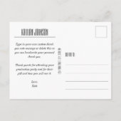 Chic Photo Afstuderen White Script Hartelijk dank Briefkaart (Achterkant)