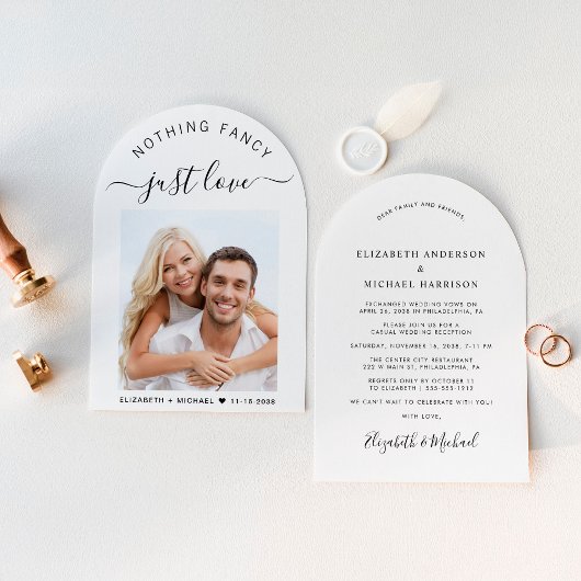 Chic Photo Arch bruiloft receptie Kaart