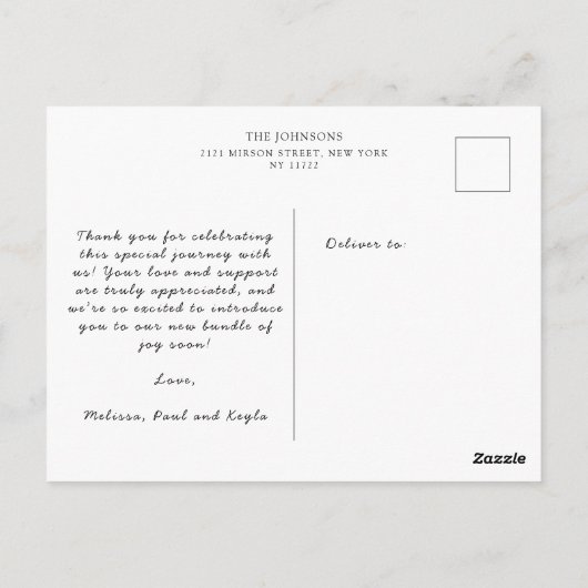 Chic Photo Arch Collage Baby shower Dank u Briefkaart (Achterkant)