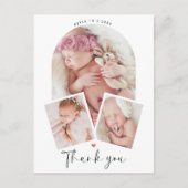 Chic Photo Arch Collage Baby shower Dank u Briefkaart (Voorkant)