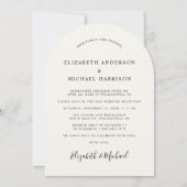 Chic Photo Arch Cream bruiloft receptie Kaart (Achterkant)