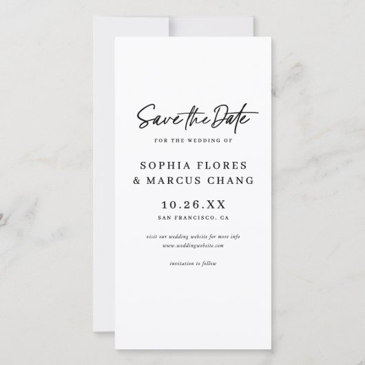 Chic Photo-booth Filmstrip Wedding Save The Date (Achterkant)