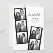 Chic Photo-booth Filmstrip Wedding Save The Date (Voorkant)