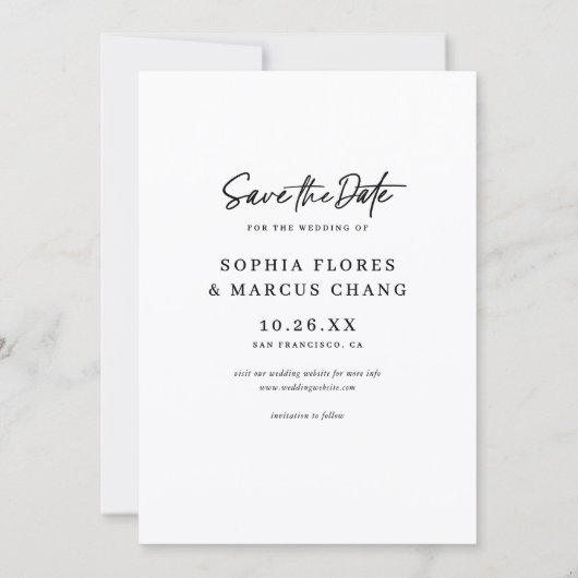 Chic Photo-booth Filmstrip Wedding Save The Date (Achterkant)