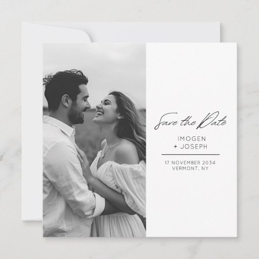 Chic Photo Chic Flat Wedding Save The Date Card (Voorkant)