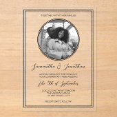 Chic Photo Classic Kalligrafie Script Wedding Acryl Uitnodigingen (Voorkant)