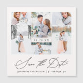 Chic Photo Collage Magnetische bruiloft Bewaar de  (Voorkant)