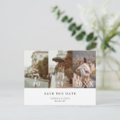 Chic Photo Collage Minimalist Bewaar de datum Aankondigingskaart (Staand voorkant)