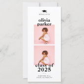 Chic Photo Collage QR Code Afstuderen Aankondiging (Voorkant)