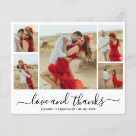 Chic Photo Collage Weddenschap Bedankt Flyer