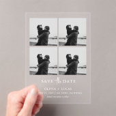 Chic Photo Collage Wedding Save The Date Acryl Uitnodigingen (Insitu (Draagbaar))