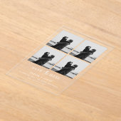 Chic Photo Collage Wedding Save The Date Acryl Uitnodigingen (Laagn)