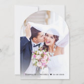 Chic Photo Cream Arch bruiloft receptie Kaart (Achterkant)