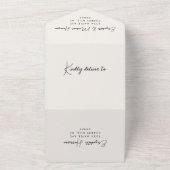 Chic Photo Cream Wedding Reception All In One Uitnodiging (Buitenkant)