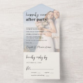 Chic Photo Cream Wedding Reception All In One Uitnodiging (Binnen)